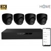 iGET HOME N85P4 - kamerový NVR PoE set 3K rozlíšenie, 8CH NVR + 4x kamera so zvukom, IR a LED