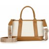Miss Lulu Kabelka - tote, elegantná s monogramom a dlhým popruhom, béžová