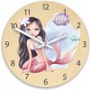 ModernClock Detské nástenné hodiny Ami Morská panna 30 cm viacfarebné II