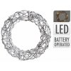 MAT veniec ratan so snehom 20LED 40 cm