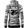 Zmätená krava - Mikina dámska trendy zipper s kapucňou - XL ( Šedý maskáč )