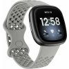 eses Silikónový remienok dierkovaný pre Fitbit Versa 3 a 4, Sense 1 a 2 - Veľkosť L, sivý