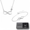 Strieborná Súprava Šperkov Retiazky Prívesok Nekonečno Kolík S Kryštálikom