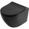 SLOVARM závesné WC 49x36,5x34 cm+sedátko Slim SoftClose Rimfree Čierne SLO 672404