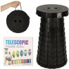 Skladacia teleskopická turistická stolička 200 kg – čierna