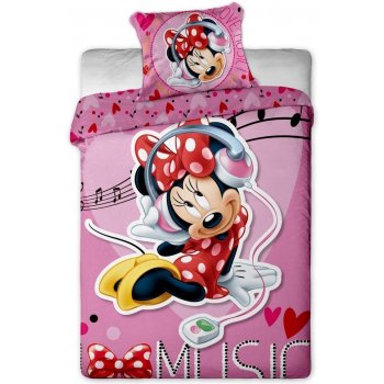 Jerry Fabrics Obliečky Minnie music micro polyester 140x200 70x90