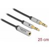 Delock Náhlavný adaptér 1 x 3,5 mm 4 pin Stereo jack samica na 2 x 3,5 mm 3 pin Stereo jack samec (CTIA)