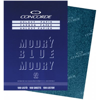 CONCORDE Uhľový/prepisovací papier A4, modrý 100 listov