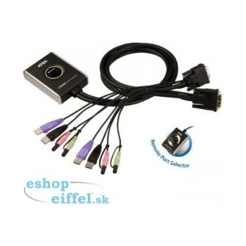 Aten CS-682-AT 2-Port USB DVI KVM Switch, Audio 2.1, Remote port selector (1,8m)