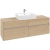 VILLEROY & BOCH Collaro závesná skrinka pod umývadlo na dosku (umývadlo v strede), 4 zásuvky, 1600 x 500 x 548 mm, Nordic Oak, C13400VJ