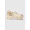 Šľapky Crocs Stomp Lined Clog dámske, béžová farba, na platforme, 208546
