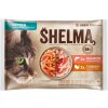 Shelma Kitten dusené filetky bez obilnín losos a morka 4 x 85 g