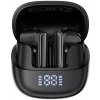 Acefast - bezdrôtové slúchadlá W2 s TWS, Bluetooth 5.4, 4-mikrofónovým ENC, IPX4, 400mAh batériou, LED displejom, magnetickým dizajnom – čierne