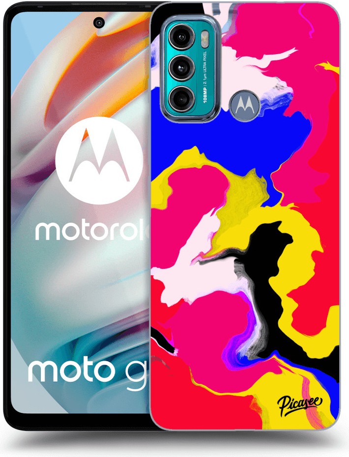 Púzdro Picasee silikónové Motorola Moto G60 - Watercolor čierne