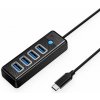 Orico PW4U-C3 HUB adaptér USB-C- 4x USB 3.0, čierny