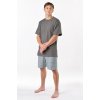 Gina pánske pyžamo krátke šedé - barva:GINMxGLxG/Šedá, velikost:M