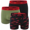 HUGO - boxerky 3PACK cotton stretch classic red logo HUGO & dark color combo - limitovaná fashion edícia (HUGO BOSS)-M (83-89 cm)