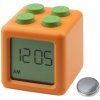 Elektronický budík Digitálny hodinový strojček Oranžová KOCKA na batérie Ecolight