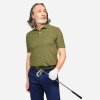 INESIS Pánska golfová polokošeľa s krátkym rukávom MW500 kaki khaki L