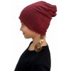 Jožánek Dámska čiapka, bavlnená, obojstranná, čierna + vínová