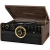Victrola VTA-270B hnedá / Gramofón s rádiom amp; CD amp; MC mechanikou / 33 amp; 45 amp; 78 RPM / FM / BT / RCA / repro (VTA-270b-ESP-EU)