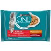 Purina One SterilCat mini filetky s kuraťom a zelenými fazuľkami s hovädzím a mrkvou v šťave 4 x 85 g