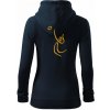 Volejbal zlatá - Mikina dámska trendy zipper s kapucňou - 2XL ( Tmavomodrá (veľmi tmavá - skoro čierna) )