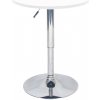 Barový stôl s nastaviteľnou výškou, biela, priemer 60 cm, BRANY 2 NEW