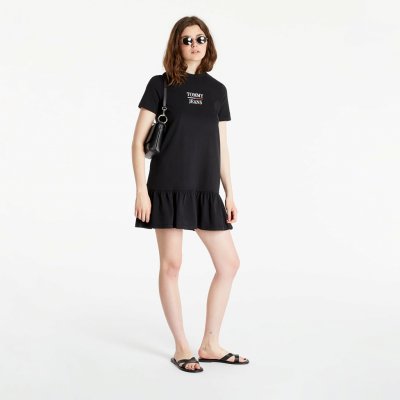 Tommy Jeans Logo Peplum Tee Dress Black