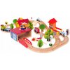 Inlea4Fun WOOD CAR Drevená auto dráha 78 kusov
