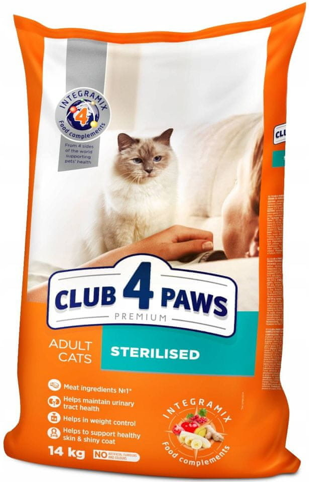 CLUB 4 PAWS Premium Sterilised For adult Sterilised cats 14 kg