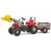 ROLLY Toys Šľapací Traktor Rolly Junior s nakladačom a prívesom R811397, od 3 do 10 rokov, červený