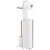 Spirella Stojan na toaletný papier YONI, so štetkou, zásobníkom a držiakom na telefón, biely