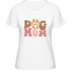 MyMate Predĺžené Tričko MY120 - Dizajn Psia mama s labkou - White / White - L - Dámske