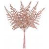 Vetvička MagicHome Vianoce, papraď, ružové zlato 19 cm