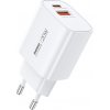 REMAX GaN napájací adaptér 20W s dvoma portmi USB-C a USB-A, U187-C20W, biely 661555