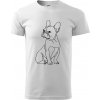 Francúzsky buldoček čierna kresba - Tričko extra veľké (5-8XL) - 5XL ( Biela )