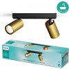 Philips 8720169299191 Stropné bodové svietidlo IDRIS 2xGU10, 2x5W, IP44, ClickFix, nastaviteľné, čierna-zlatá