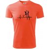 EKG volejbalistky - Pánske tričko Fantasy športové - 2XL ( Neónová oranžová )