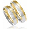 VIPgold Svadobné obrúčky B8330 - bielo-žlté zlato Dámska / Pánska / Pár: pár