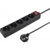 NONAME Konnoc DX-5FS 5m pětizásuvka s vypínačem ČERNÁ 434365,00