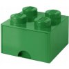 LEGO® úložný box s šuplíkem 25 x 25 x 18 cm tmavě zelená