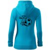 Veľký futbalista - Mikina dámska trendy zipper s kapucňou - 2XL ( Svetlý tyrkys )