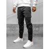 Čierne pánske látkové jogger nohavice s cargo vreckami Bolf S201A