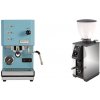 Profitec GO, blue + Stone Espresso Pebble, chrome