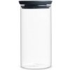 Brabantia Skleněná stohovatelná dóza 1,1 L, tmavě šedá
