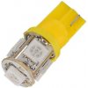 LED 5x 5050 SMD pätica T10, W5W - Žltá, 24V