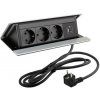LEGRAND elektrická zásuvka PopUp, 3x 230V, Schuko, 1x USB A+C, eloxovaný hliník