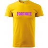 Sablio Tričko s potlačou Fortnite Pink - žlté 4XL