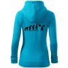 Evolution fitness - Mikina dámska trendy zipper s kapucňou - 2XL ( Svetlý tyrkys )